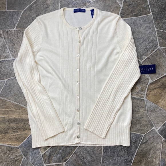 Karen Scott’s Petites Button Down Sweater - Picture 6 of 7